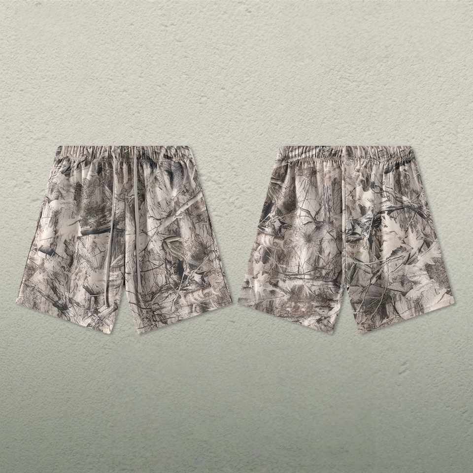 Mens Oversized 59.5%Cotton 40.5%Polyester Tshirt Shorts Set S2608+K2605 - shorts print logo 2