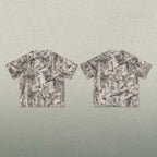 Mens Oversized 59.5%Cotton 40.5%Polyester Tshirt Shorts Set S2608+K2605 Set print logo 5
