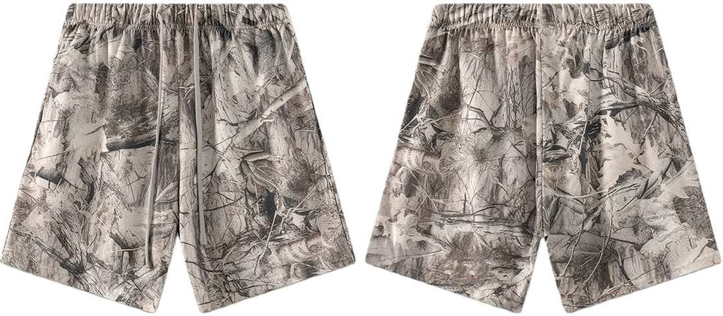 Mens Oversized 59.5%Cotton 40.5%Polyester Tshirt Shorts Set S2608+K2605 - shorts print logo 3