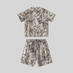 Mens Oversized 59.5%Cotton 40.5%Polyester Tshirt Shorts Set S2608+K2605