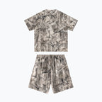 Mens Oversized 59.5%Cotton 40.5%Polyester Tshirt Shorts Set S2608+K2605