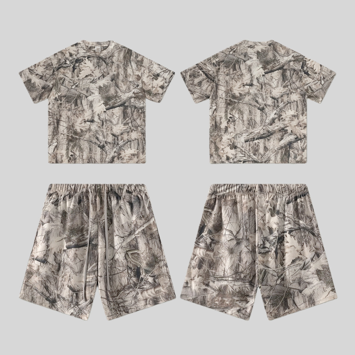 Mens Oversized 59.5%Cotton 40.5%Polyester Tshirt Shorts Set S2608+K2605