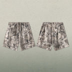 Mens Oversized 59.5%Cotton 40.5%Polyester Tshirt Shorts Set S2608+K2605