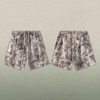 Mens Oversized 59.5%Cotton 40.5%Polyester Tshirt Shorts Set - Honfitwear