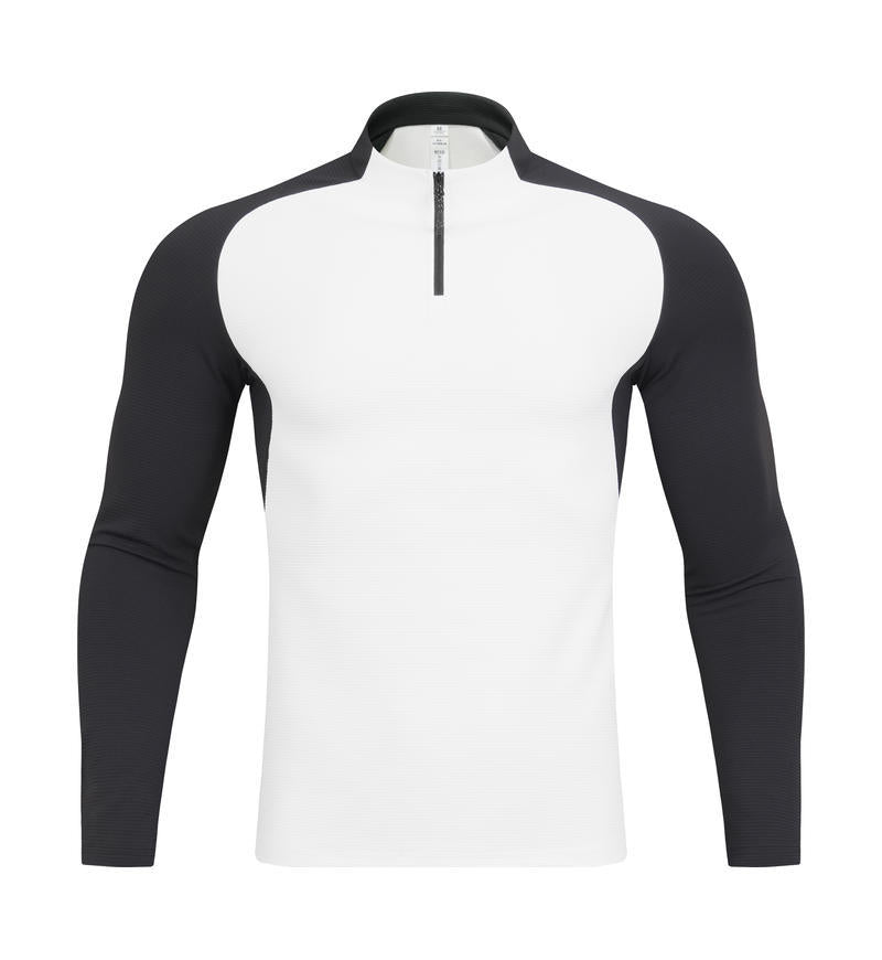 Mens casual activewear 79%Polyester   21%Spandex quarter zip shirt S9885 print logo 6