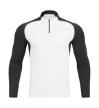 Mens casual activewear 79%Polyester   21%Spandex quarter zip shirt S9885 print logo 6