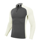 Mens casual activewear 79%Polyester   21%Spandex quarter zip shirt S9885 print logo 2