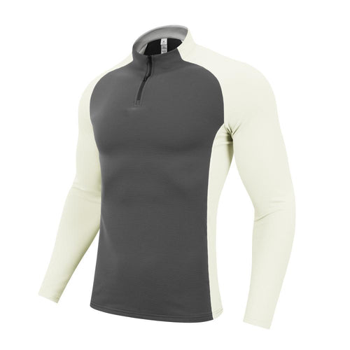 Mens casual activewear 79%Polyester   21%Spandex quarter zip shirt S9885 print logo 2