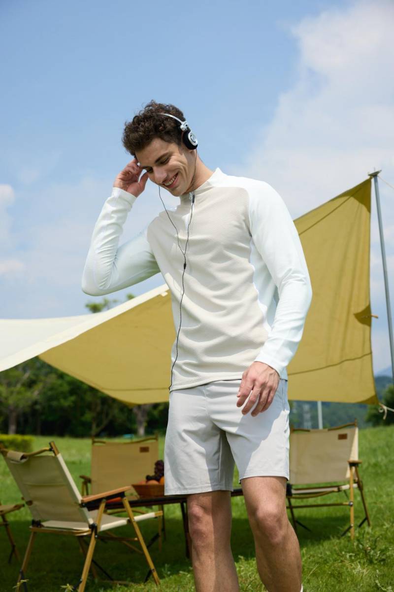 Mens casual activewear 79%Polyester   21%Spandex quarter zip shirt S9885 print logo 24