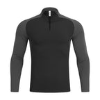 Mens casual activewear 79%Polyester   21%Spandex quarter zip shirt S9885 print logo 4