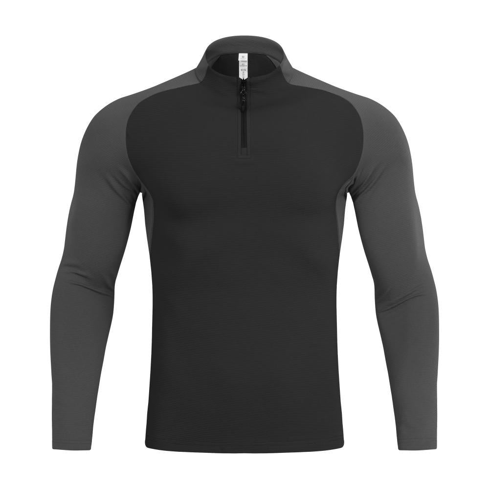 Mens casual activewear 79%Polyester   21%Spandex quarter zip shirt S9885 print logo 4