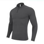 Mens Casual Sportswear 79%Polyester   21%Spandex Quarter zip shirt S9887 print logo 2