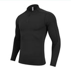 Mens Casual Sportswear 79%Polyester   21%Spandex Quarter zip shirt S9887 print logo 6
