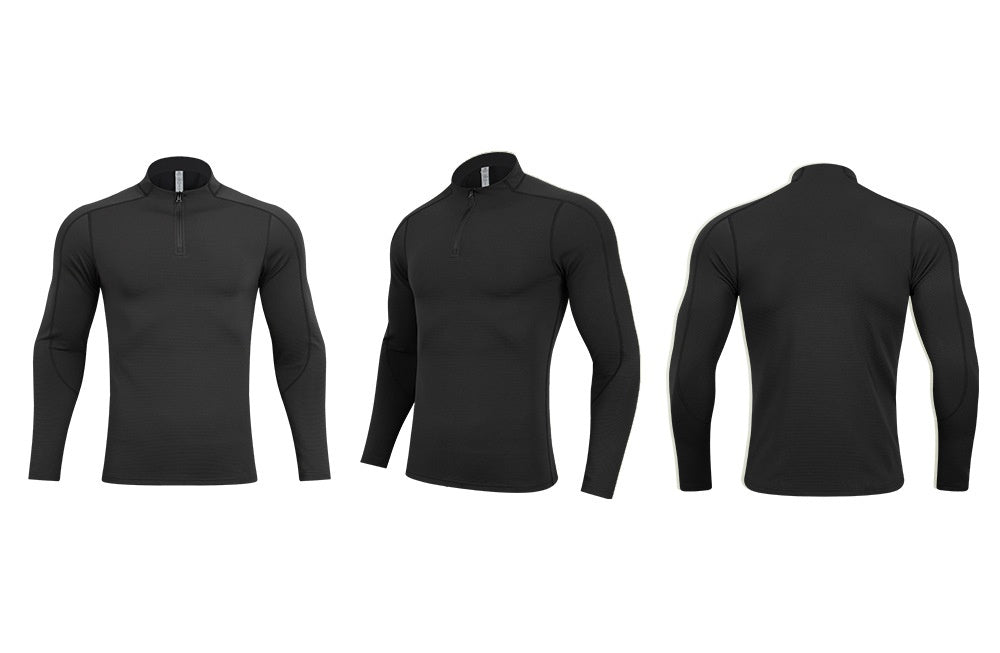 Mens Casual Sportswear 79%Polyester   21%Spandex Quarter zip shirt S9887 print logo 19