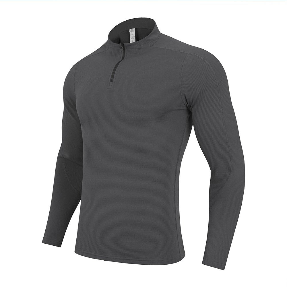 Mens Casual Sportswear 79%Polyester   21%Spandex Quarter zip shirt S9887 print logo 3