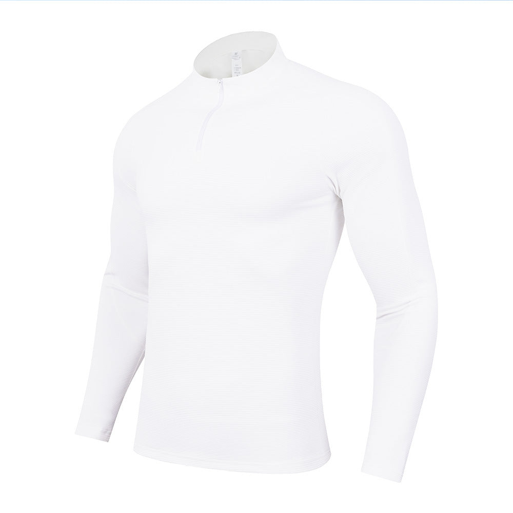 Mens Casual Sportswear 79%Polyester   21%Spandex Quarter zip shirt S9887 print logo 12