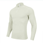 Mens Casual Sportswear 79%Polyester   21%Spandex Quarter zip shirt S9887 print logo 4