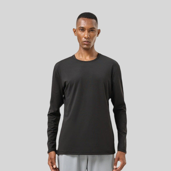 Mens Gym Training 82%polyester 18%spandex Long Sleeve Shirt SY-AL16837 print logo 1