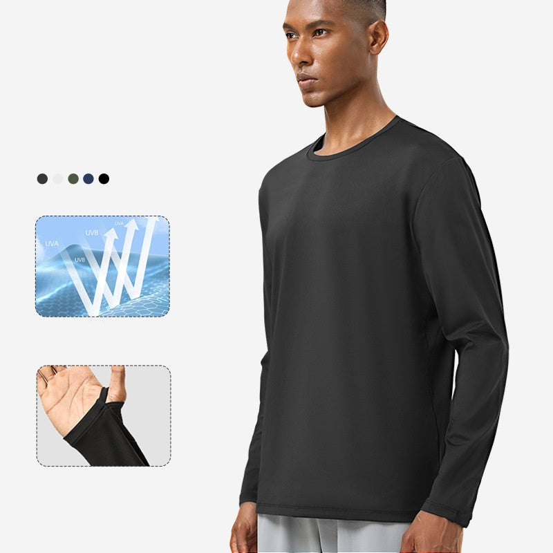 Mens Gym Training 82%polyester 18%spandex Long Sleeve Shirt SY-AL16837 print logo 9