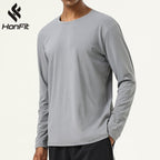 Mens Gym Training 82%polyester 18%spandex Long Sleeve Shirt SY-AL16837 print logo 18