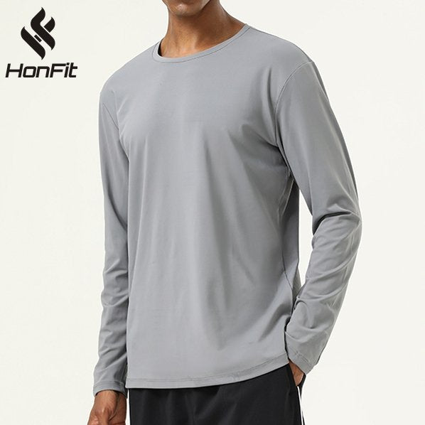 Mens Gym Training 82%polyester 18%spandex Long Sleeve Shirt SY-AL16837 print logo 18