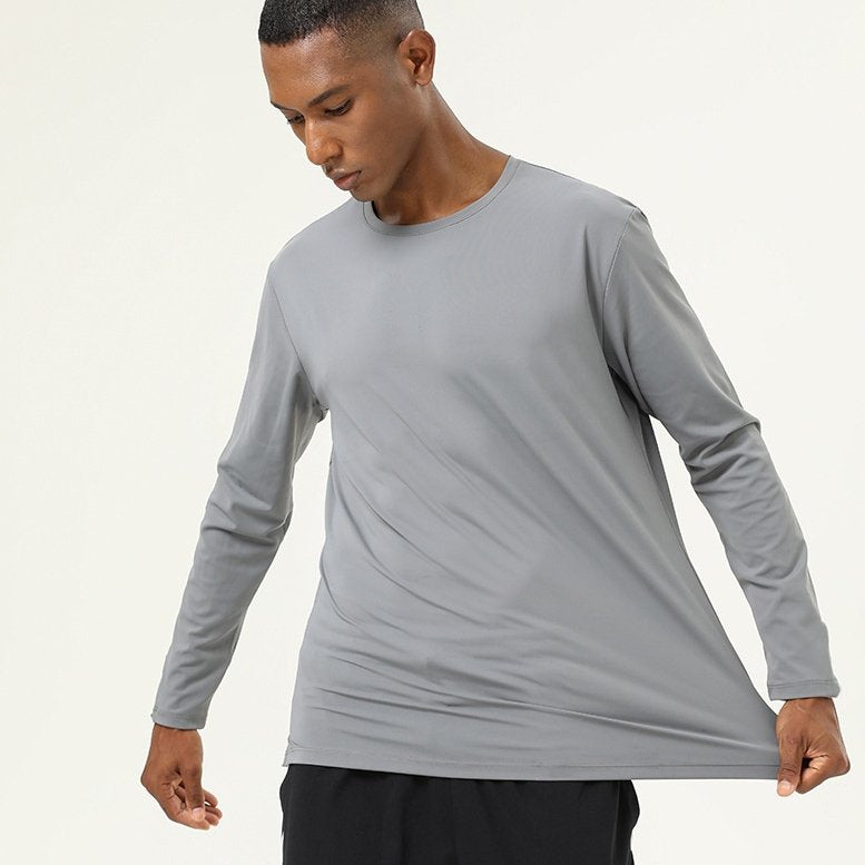 Mens Gym Training 82%polyester 18%spandex Long Sleeve Shirt SY-AL16837 print logo 19