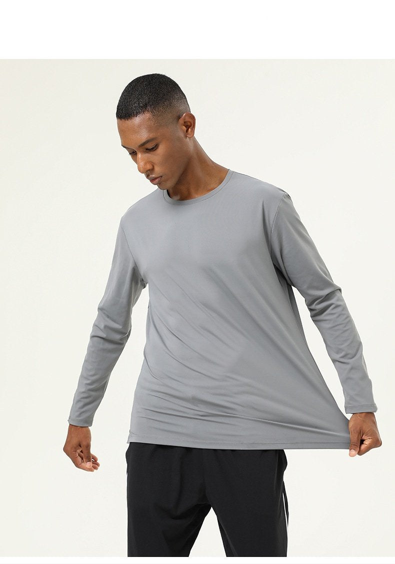 Mens Gym Training 82%polyester 18%spandex Long Sleeve Shirt SY-AL16837 print logo 20