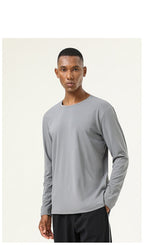 Mens Gym Training 82%polyester 18%spandex Long Sleeve Shirt SY-AL16837 print logo 24