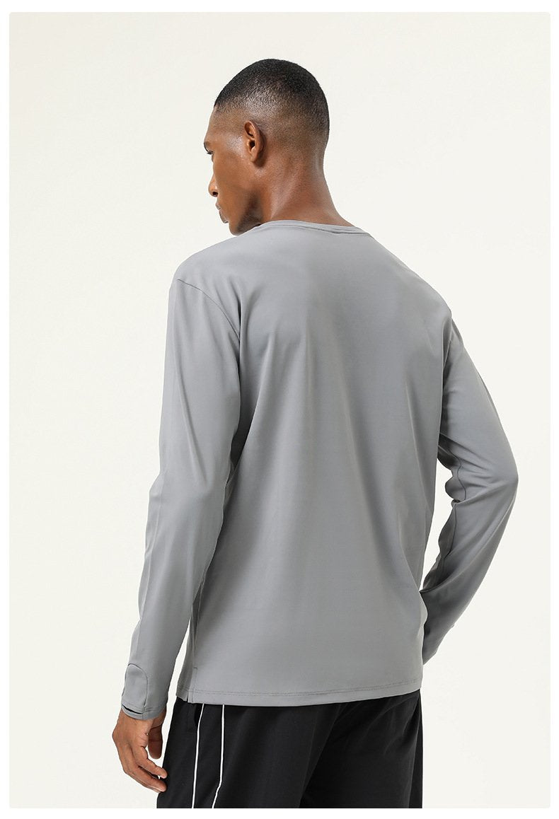 Mens Gym Training 82%polyester 18%spandex Long Sleeve Shirt SY-AL16837 print logo 25