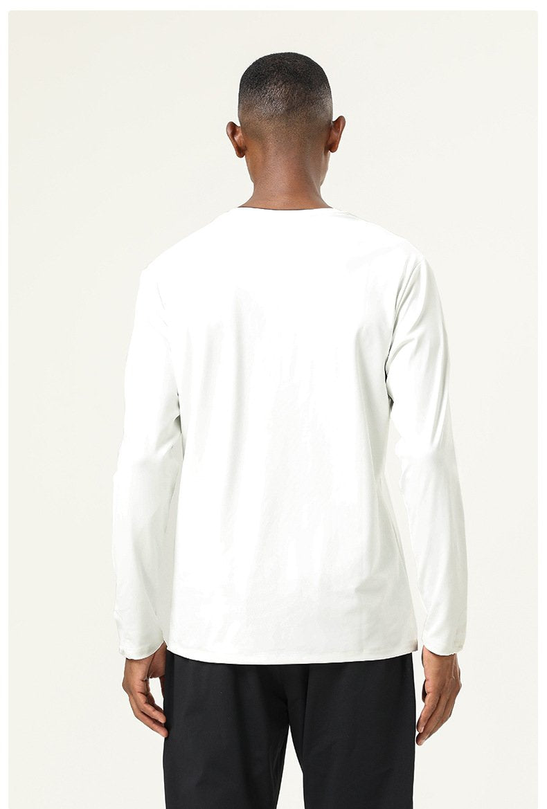 Mens Gym Training 82%polyester 18%spandex Long Sleeve Shirt SY-AL16837 print logo 27