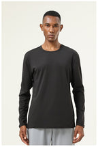 Mens Gym Training 82%polyester 18%spandex Long Sleeve Shirt SY-AL16837 print logo 30