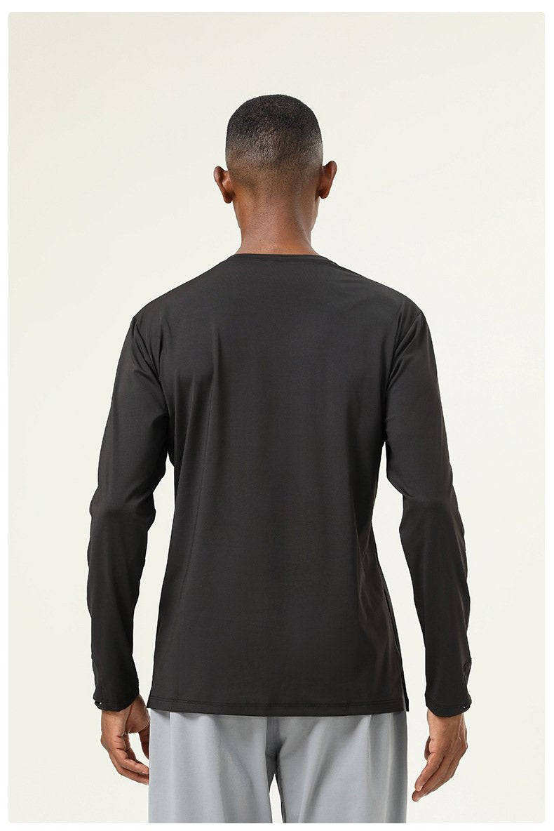 Mens Gym Training 82%polyester 18%spandex Long Sleeve Shirt SY-AL16837 print logo 31