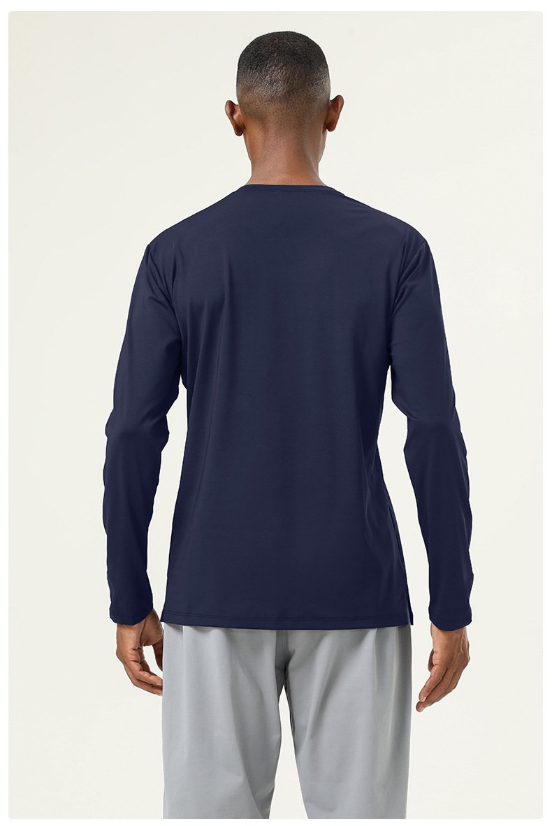 Mens Gym Training 82%polyester 18%spandex Long Sleeve Shirt SY-AL16837 print logo 33
