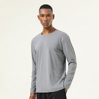 Mens Gym Training 82%polyester 18%spandex Long Sleeve Shirt SY-AL16837 print logo 4