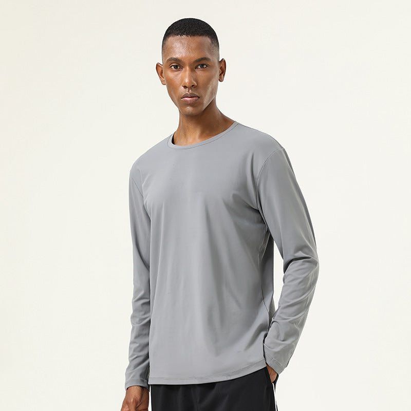 Mens Gym Training 82%polyester 18%spandex Long Sleeve Shirt SY-AL16837 print logo 4