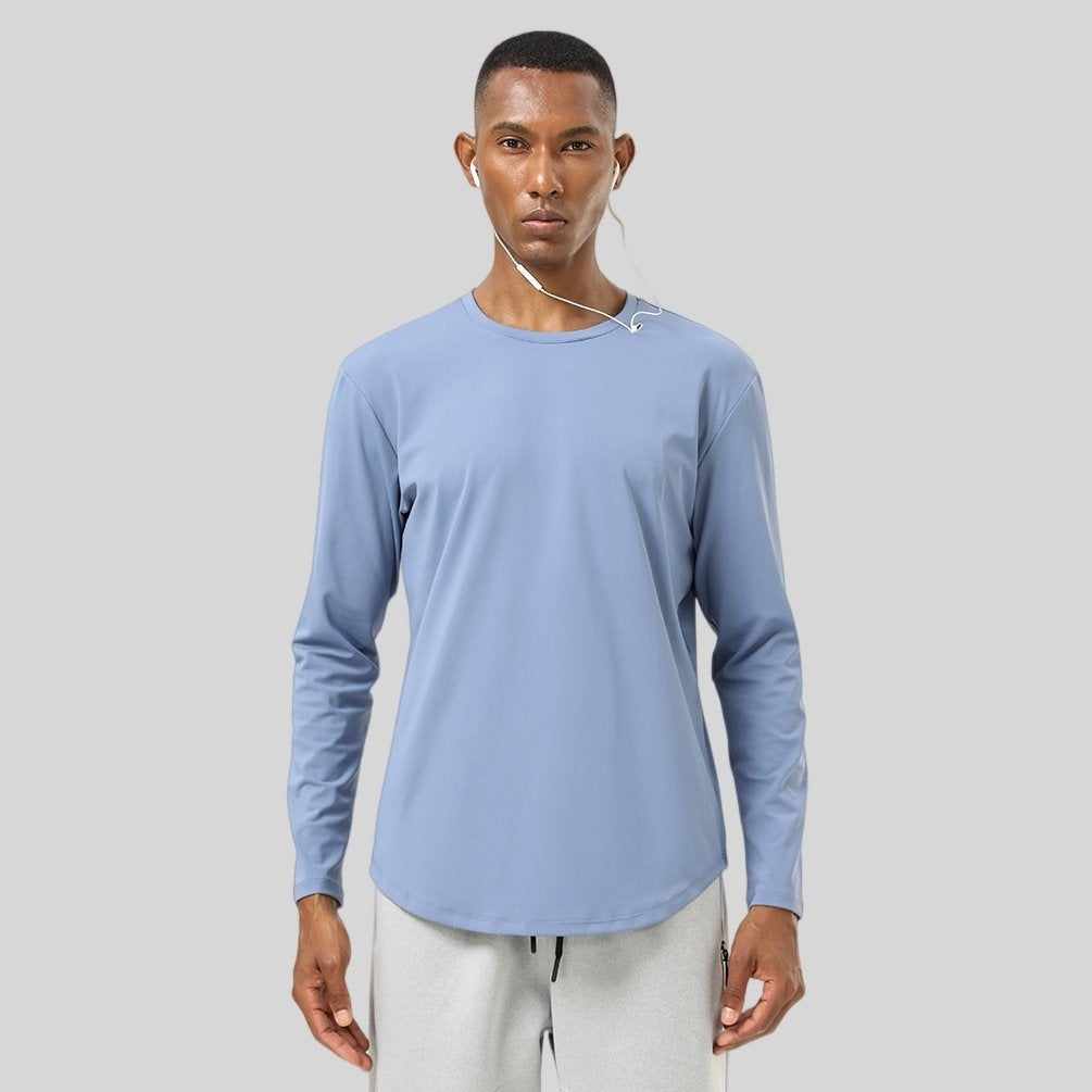 Mens Casual Fitness 82%polyester 18%spandex Long Sleeve Shirt SY-AL16839 print logo 1