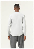 Mens Casual Fitness 82%polyester 18%spandex Long Sleeve Shirt SY-AL16839 print logo 23