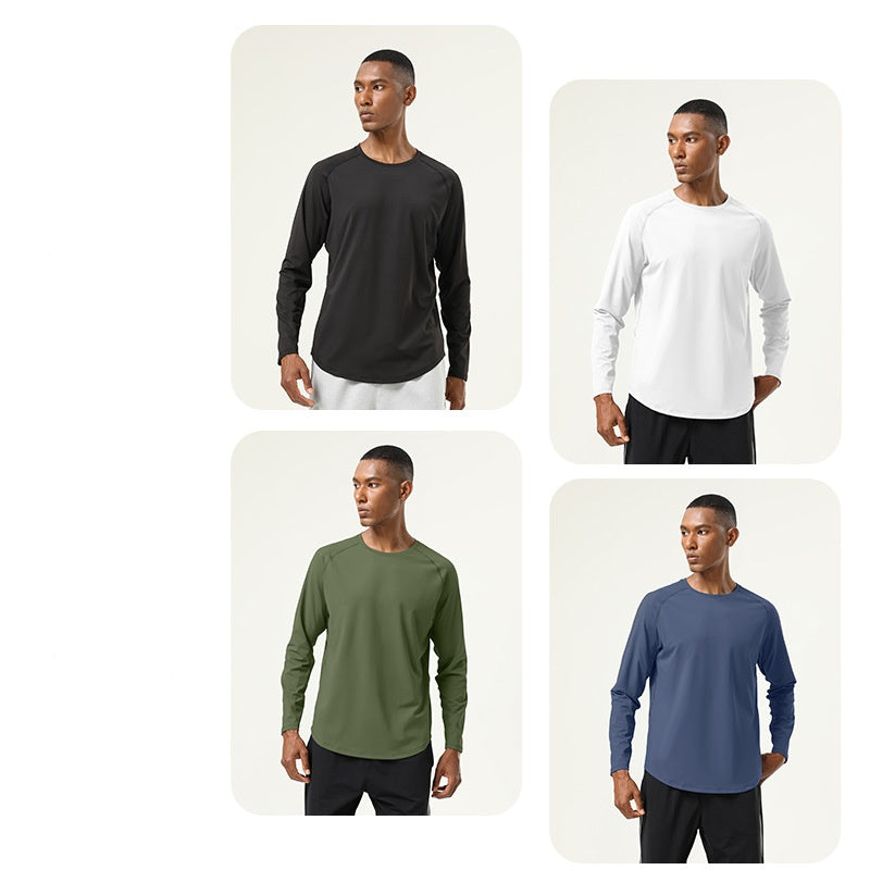 Mens Gym Workout  82%polyester 18%spandex Long Sleeve Shirt SY-AL16841 print logo 10