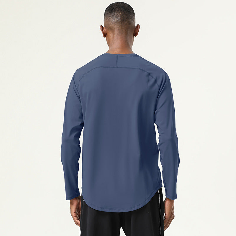 Mens Gym Workout  82%polyester 18%spandex Long Sleeve Shirt SY-AL16841 print logo 11