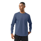 Mens Gym Workout  82%polyester 18%spandex Long Sleeve Shirt SY-AL16841 print logo 12