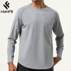 Mens Gym Workout  82%polyester 18%spandex Long Sleeve Shirt SY-AL16841 print logo 13