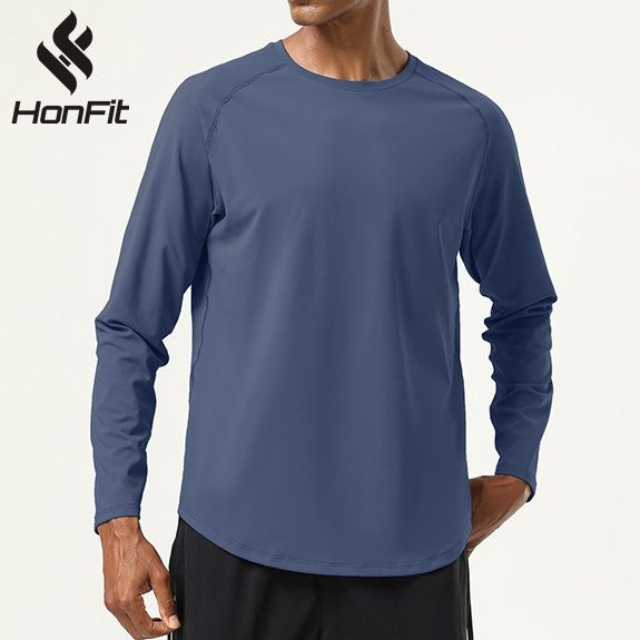 Mens Gym Workout  82%polyester 18%spandex Long Sleeve Shirt SY-AL16841 print logo 18