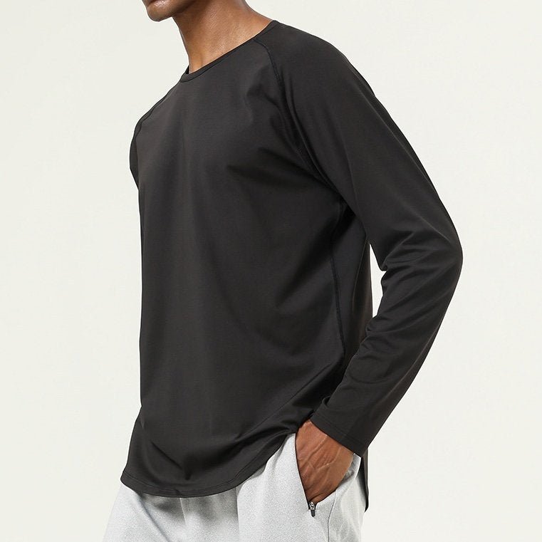 Mens Gym Workout  82%polyester 18%spandex Long Sleeve Shirt SY-AL16841 print logo 19
