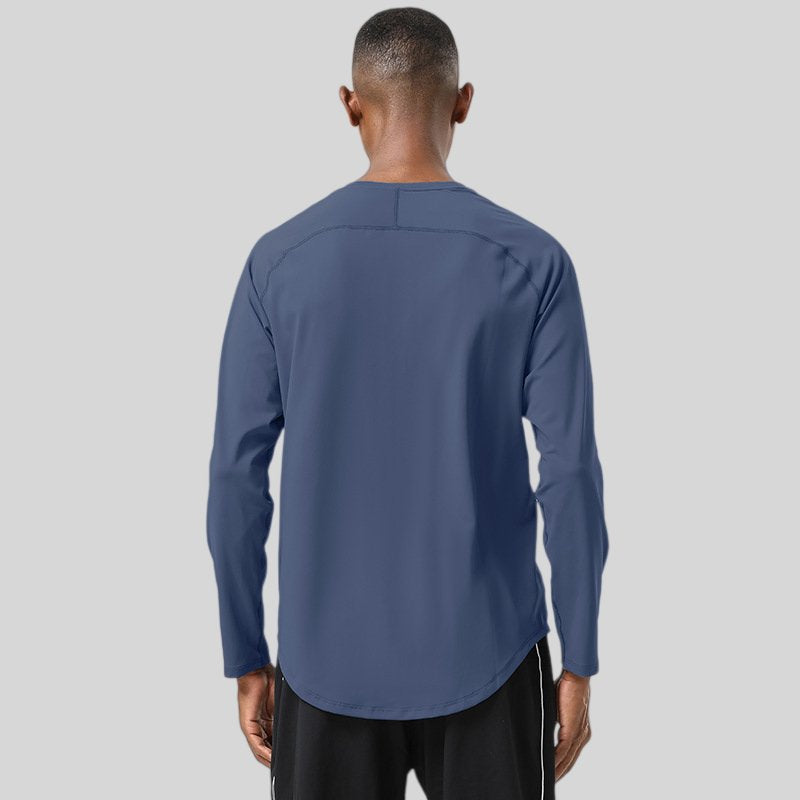 Mens Gym Workout  82%polyester 18%spandex Long Sleeve Shirt SY-AL16841 print logo 2