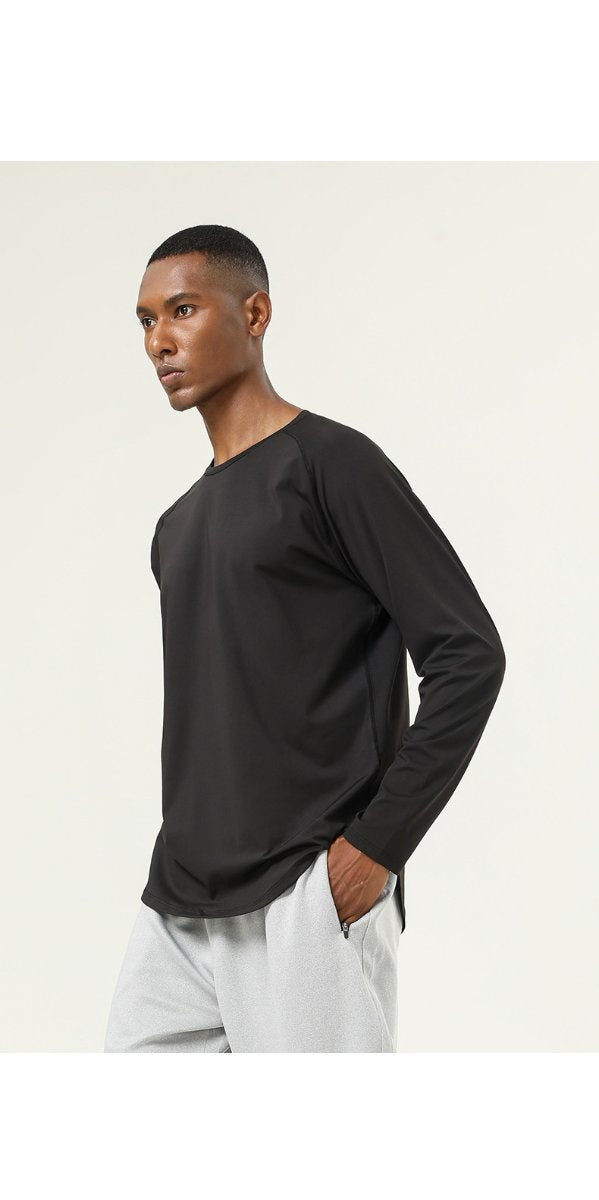 Mens Gym Workout  82%polyester 18%spandex Long Sleeve Shirt SY-AL16841 print logo 21
