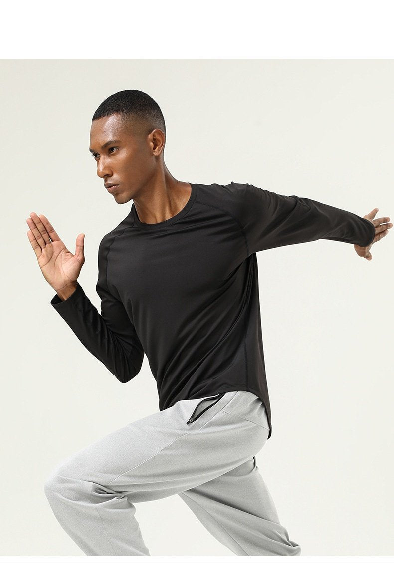 Mens Gym Workout  82%polyester 18%spandex Long Sleeve Shirt SY-AL16841 print logo 22
