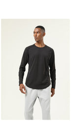 Mens Gym Workout  82%polyester 18%spandex Long Sleeve Shirt SY-AL16841 print logo 26