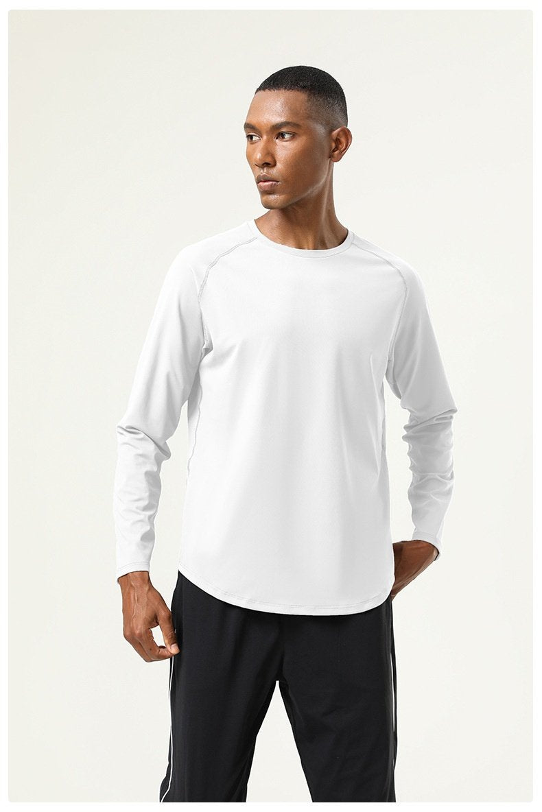 Mens Gym Workout  82%polyester 18%spandex Long Sleeve Shirt SY-AL16841 print logo 28