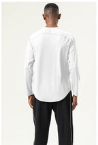 Mens Gym Workout  82%polyester 18%spandex Long Sleeve Shirt SY-AL16841 print logo 29