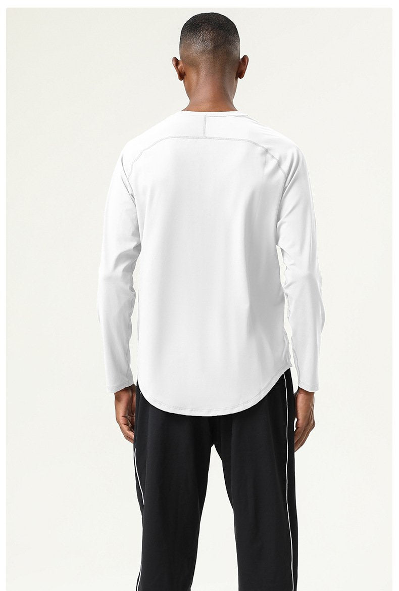 Mens Gym Workout  82%polyester 18%spandex Long Sleeve Shirt SY-AL16841 print logo 29